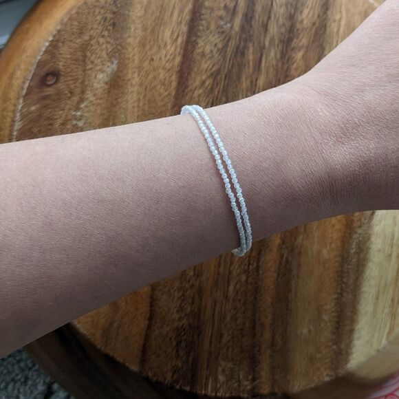 Beaded choker mini beads gemstone necklace bracelet white NWT - Picture 3 of 6